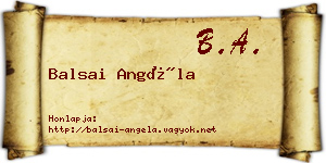 Balsai Angéla névjegykártya